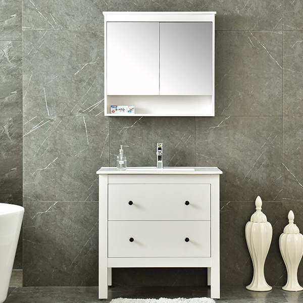 MDF Classical Bathroom Furniture Set Mirrored Cabinet AM-6043