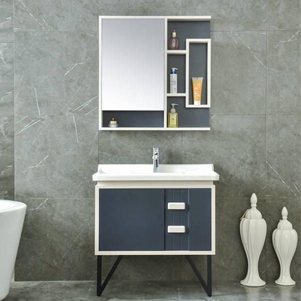 Floor PVC Bathroom Vanity Mirror Cabinet Model No.AM-2511-1