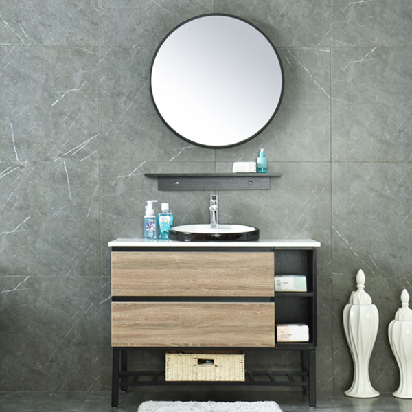 MDF Classical Hotel Bathroom Furniture Mirrored Cabinet AM-6041