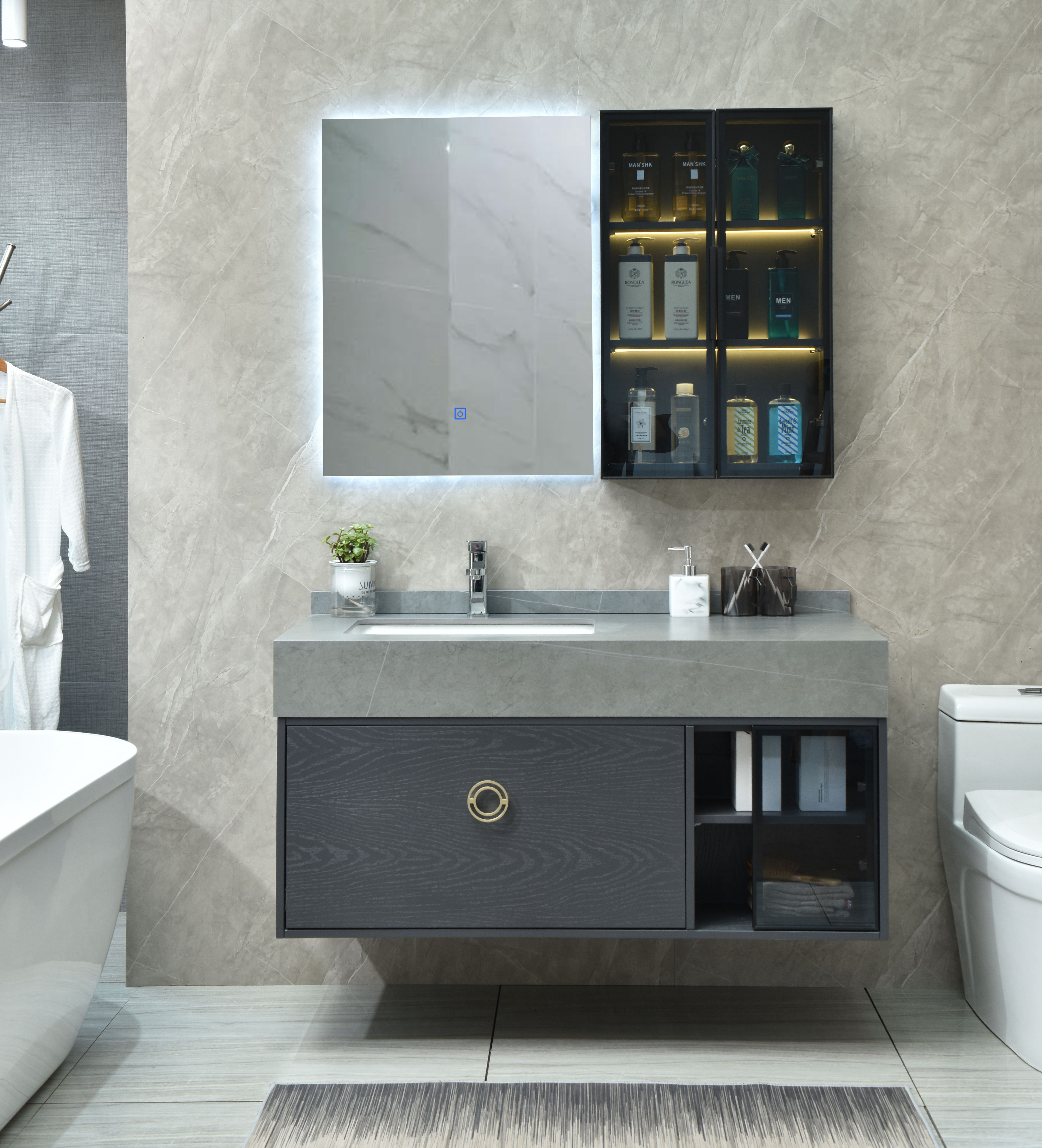 MDF Solid Wood German Style Bathroom Vanity